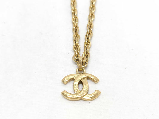 CHANEL Coco Mark Vintage Double Chain Necklace