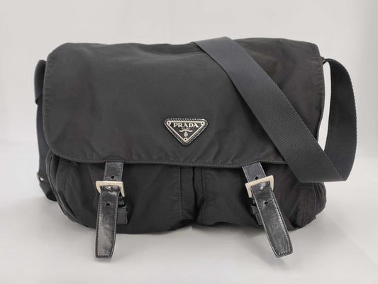 PRADA nylon messenger shoulder bag