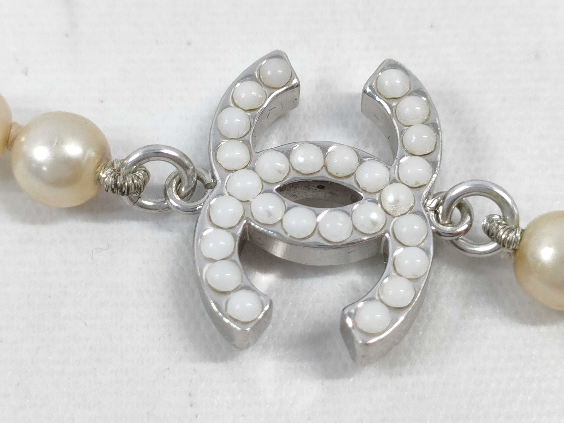 CHANEL Coco Mark Pearl 05V Necklace Necklace