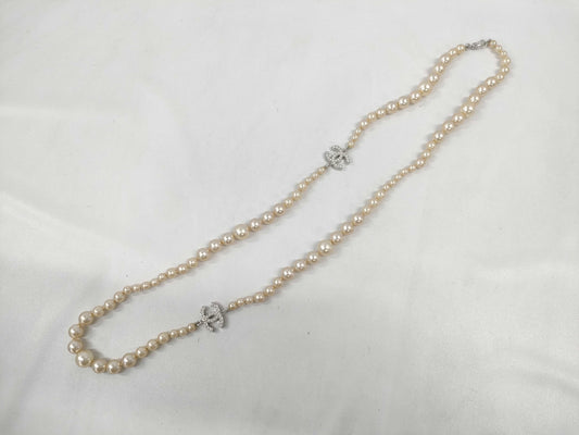 CHANEL Coco Mark Pearl 05V Necklace Necklace
