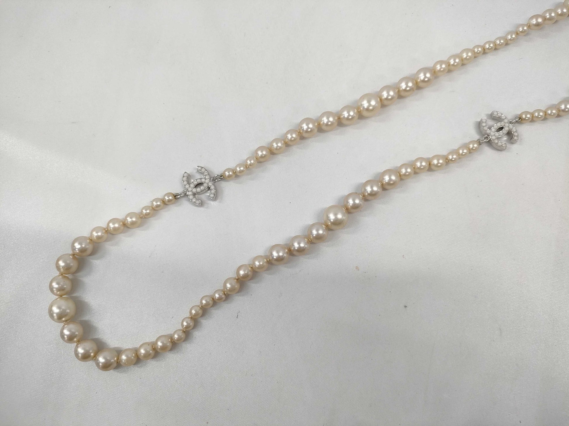 CHANEL Coco Mark Pearl 05V Necklace Necklace