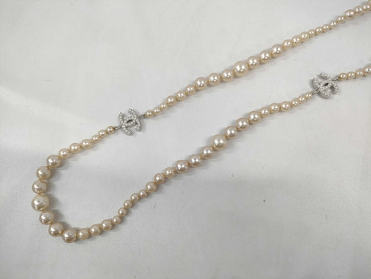 CHANEL Coco Mark Pearl 05V Necklace Necklace