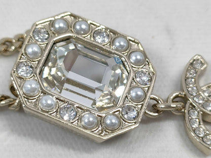 CHANEL L23B Rhinestone x Faux Pearl Necklace Necklace
