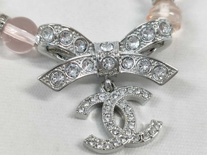CHANEL B23S Ribbon Bead Necklace Short Necklace