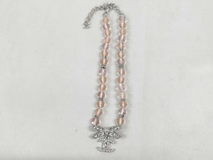 CHANEL B23S Ribbon Bead Necklace Short Necklace