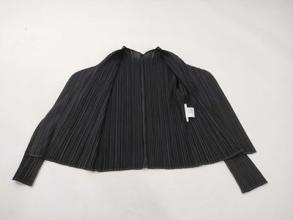 ISSEY MIYAKE Pleats Please Cardigan Black Top