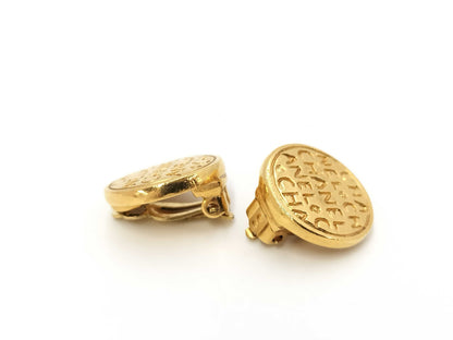 CHANEL 99A Round Logo Earrings