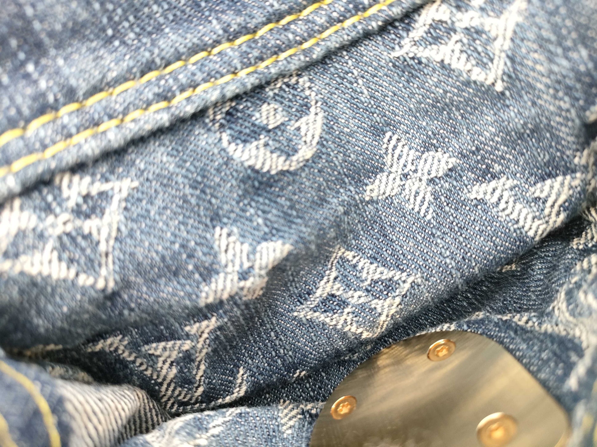 LOUIS VUITTON RFID Unverified Monogram Denim Baggy GM M95048 FL1006 Shoulder Bag