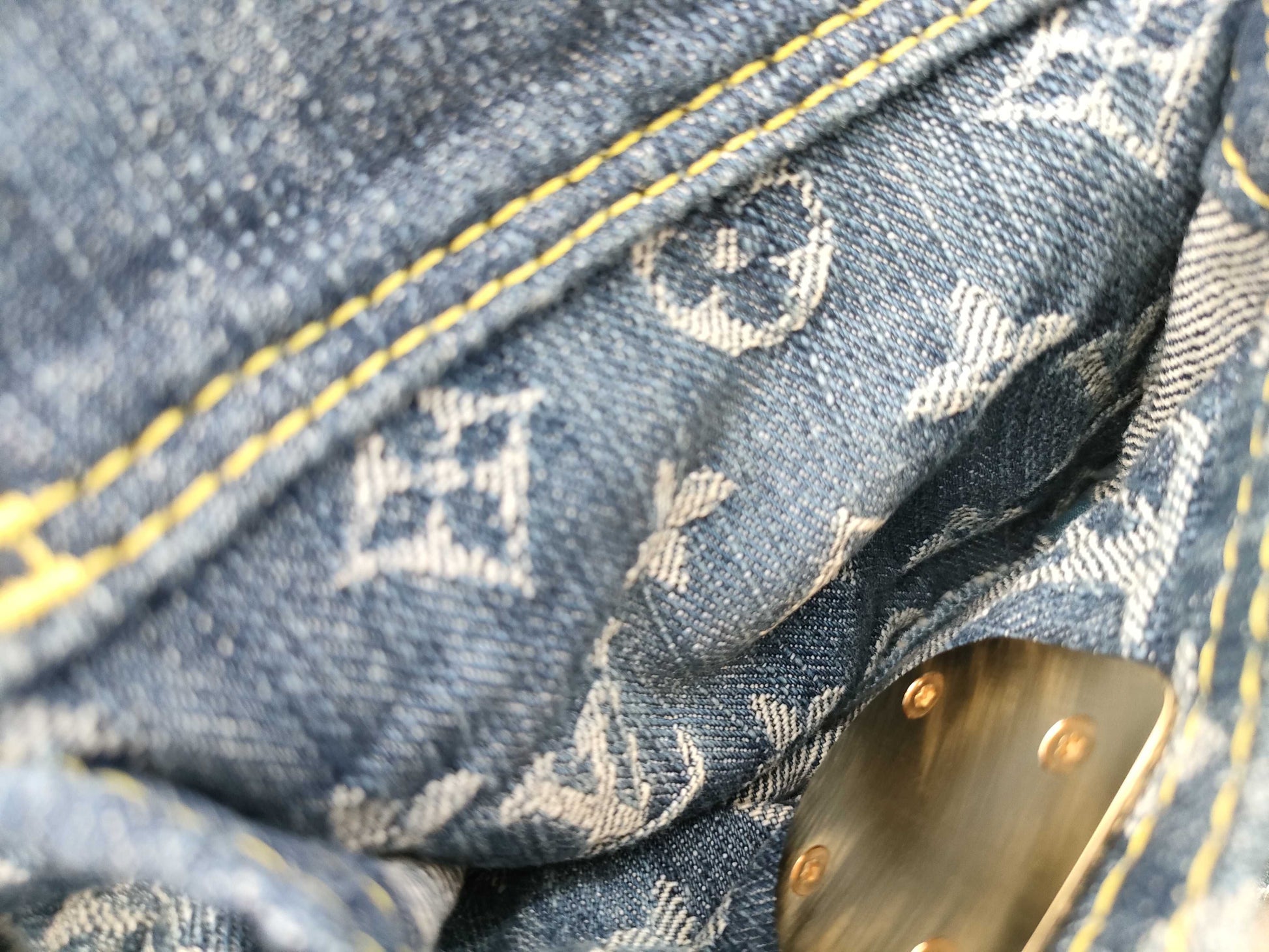 LOUIS VUITTON RFID Unverified Monogram Denim Baggy GM M95048 FL1006 Shoulder Bag