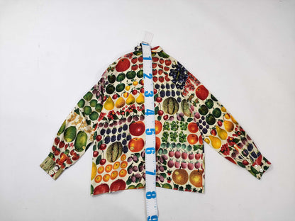 GUCCI 100% Silk Shirt with Fruit Pattern