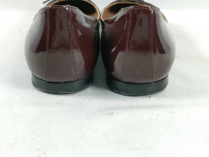 HERMES Enamel Flat Round Toe Pumps