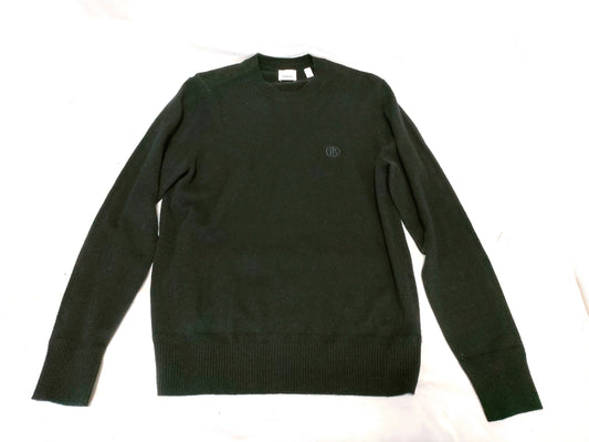 BURBERRY Men's Cashmere Sweater with TB Logo, Size M, Tops