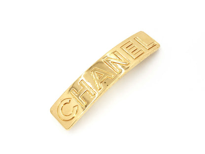 CHANEL 97A Logo Gold Color Barrette Hair Accessory