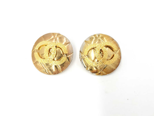 CHANEL Matelasse Coco Mark Earrings