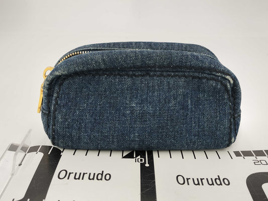 PRADA denim makeup pouch
