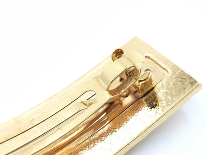 CHANEL 98 P Coco Mark Matelasse Gold Color Barrette Hair Accessory