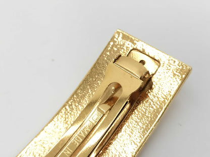 CHANEL 98 P Coco Mark Matelasse Gold Color Barrette Hair Accessory