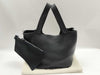 HERMES Picotin Black T Stamped Handbag with Pouch