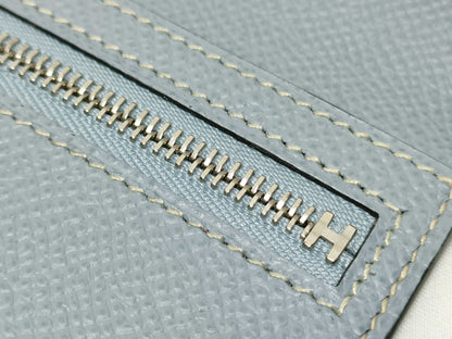 HERMES □Q Bearn Souffle Blue Glacier? Q Wallet