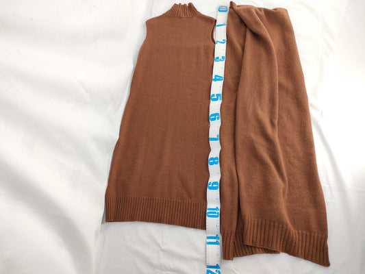 HERMES Knit Dress with Bolero, 100% Cashmere, Brown