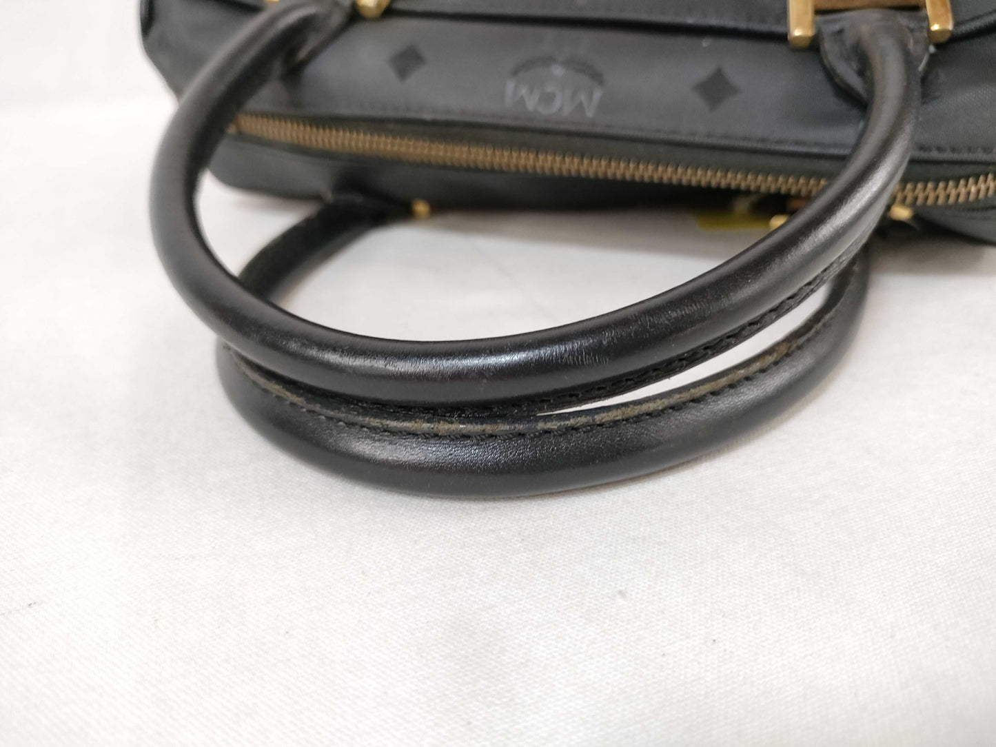 MCM Nylon x Leather Mini Boston Bag