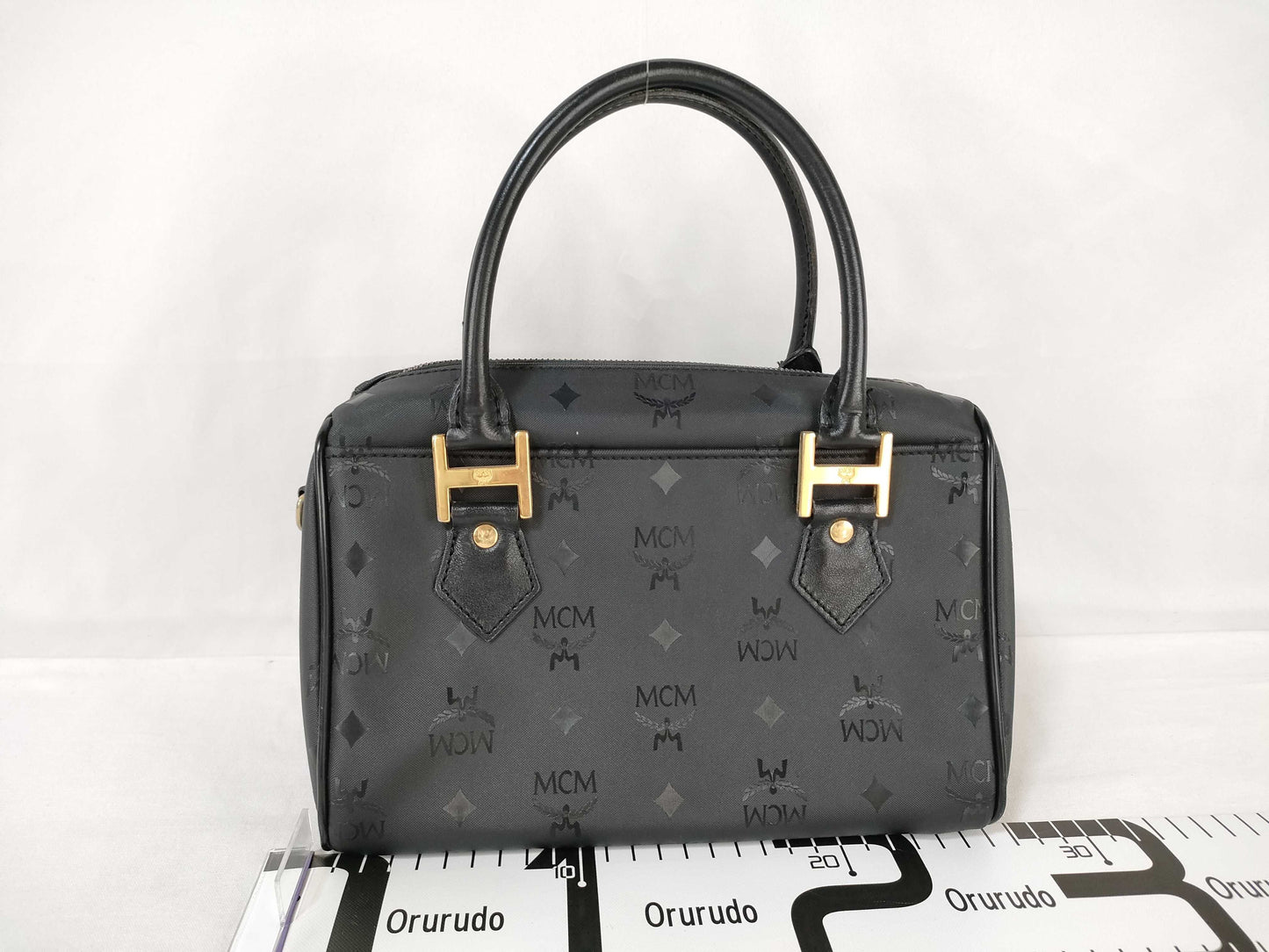 MCM Nylon x Leather Mini Boston Bag
