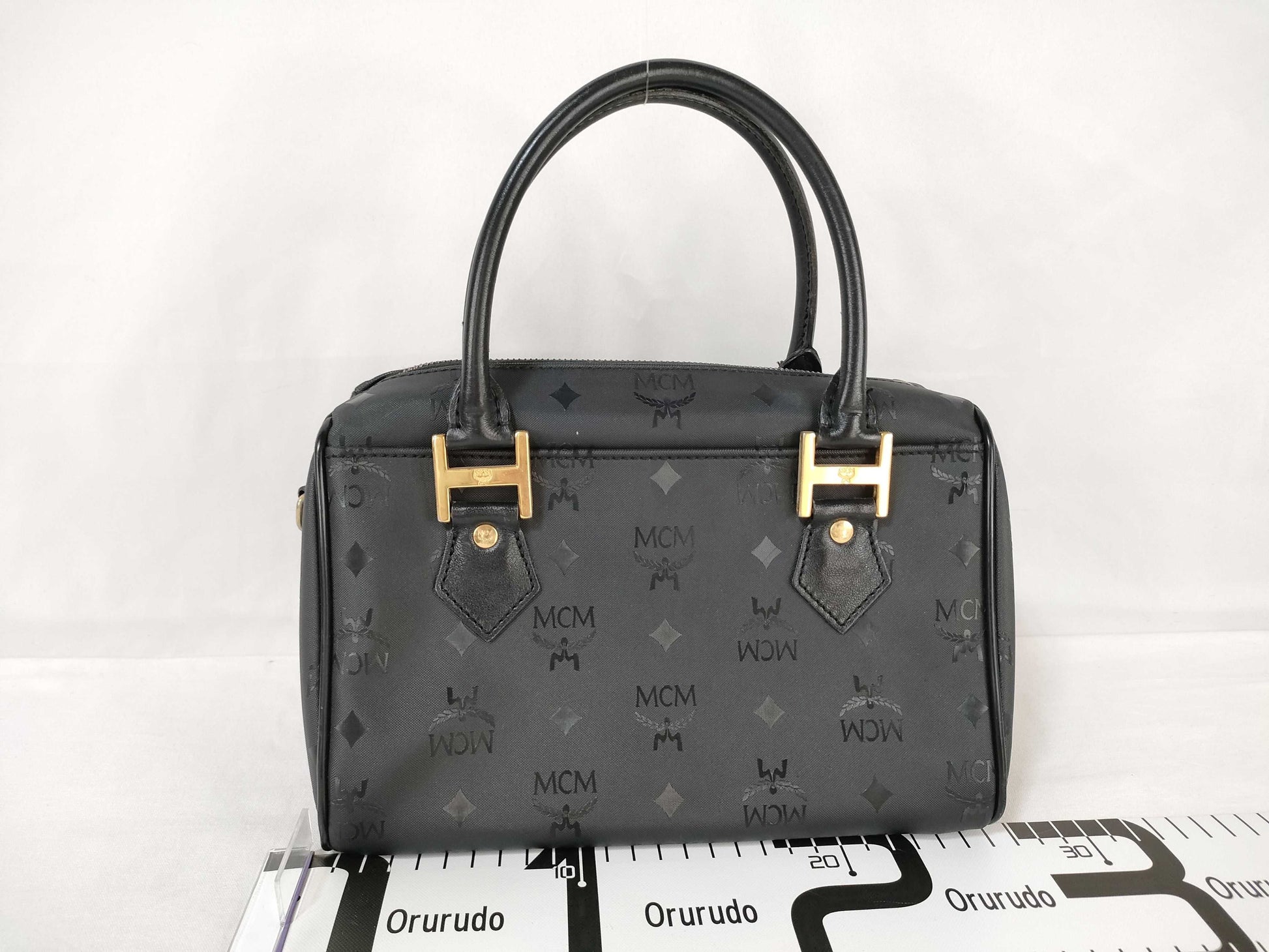 MCM Nylon x Leather Mini Boston Bag