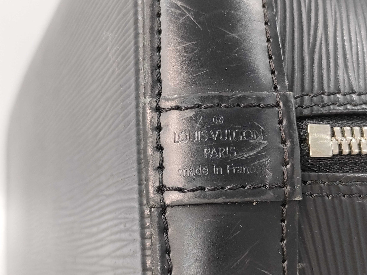 LOUIS VUITTON Epi Alma PM Boston Bag with Cracked Zipper Rail