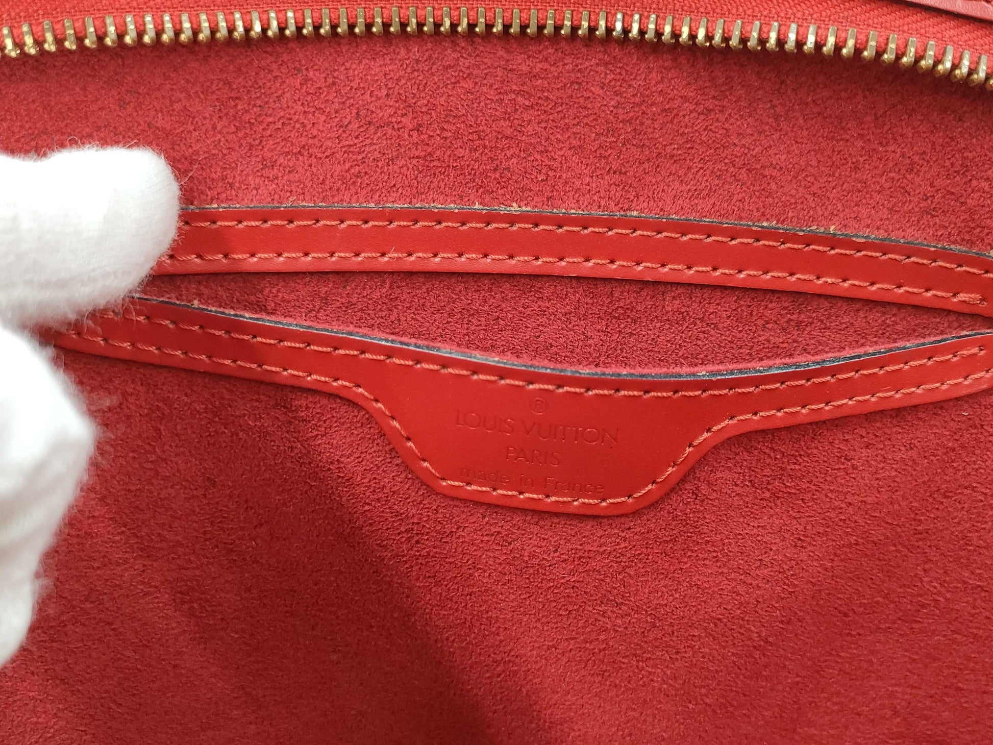 LOUIS VUITTON Epi Saint-Jacques Red Handbag