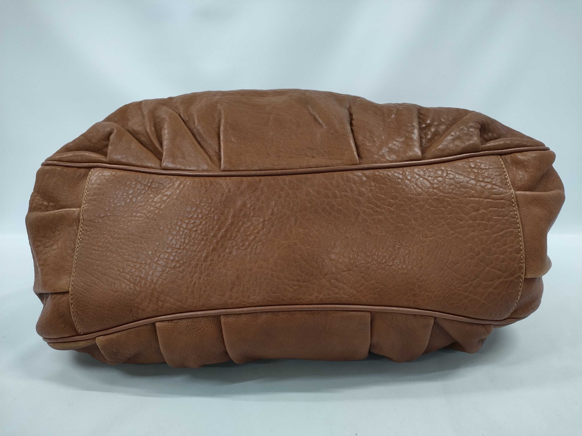 FENDI Mia Chain Hand Brown Leather Shoulder Bag