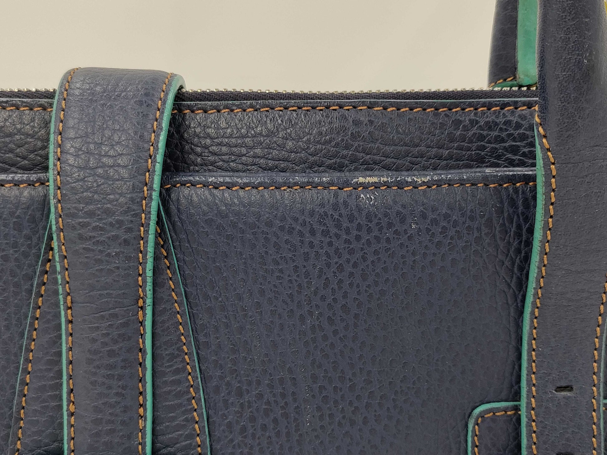 LOEWE Leather Buckle Tote/Scuff/Color Consideration Handbag