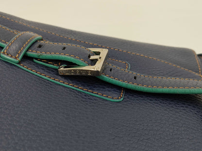 LOEWE Leather Buckle Tote/Scuff/Color Consideration Handbag