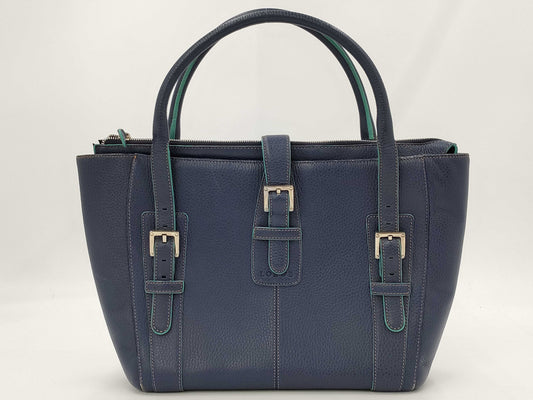 LOEWE Leather Buckle Tote/Scuff/Color Consideration Handbag