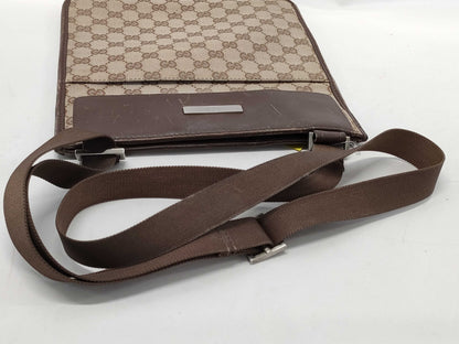 GUCCI 019・0348 GG Canvas Canvas x Leather Shoulder Bag