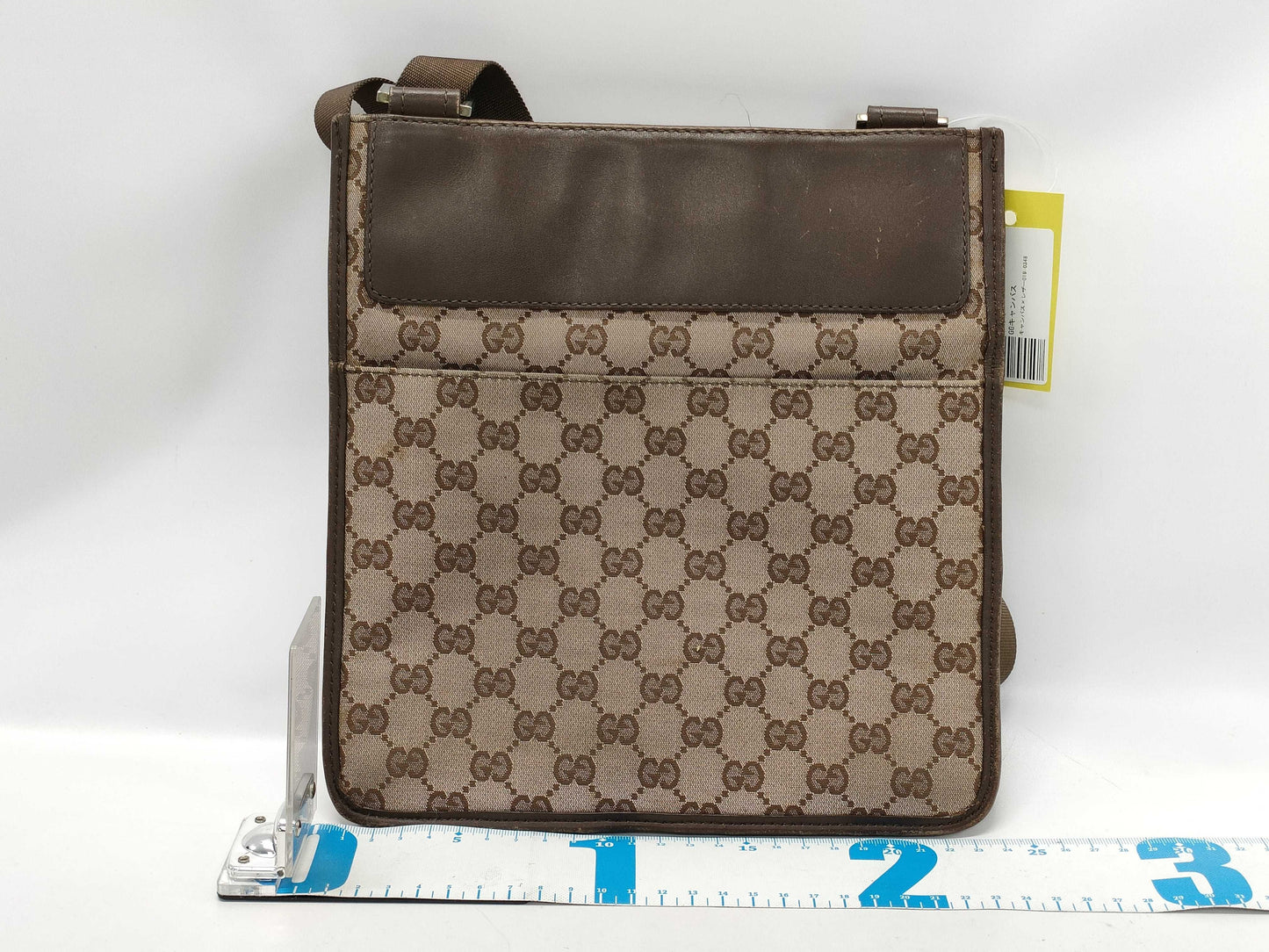 GUCCI 019・0348 GG Canvas Canvas x Leather Shoulder Bag