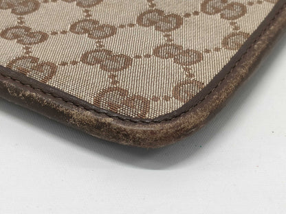 GUCCI 019・0348 GG Canvas Canvas x Leather Shoulder Bag