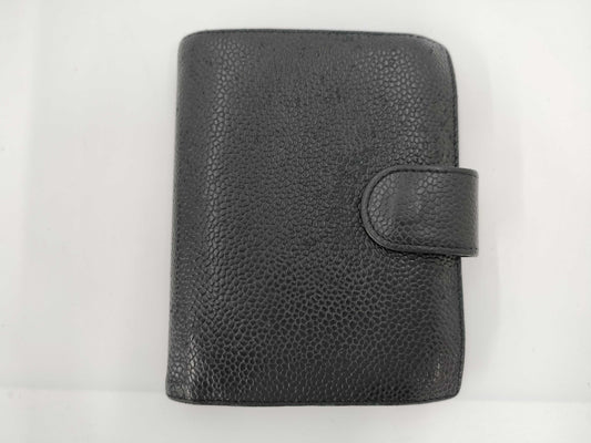 CHANEL Caviar Skin Coco Mark Wallet