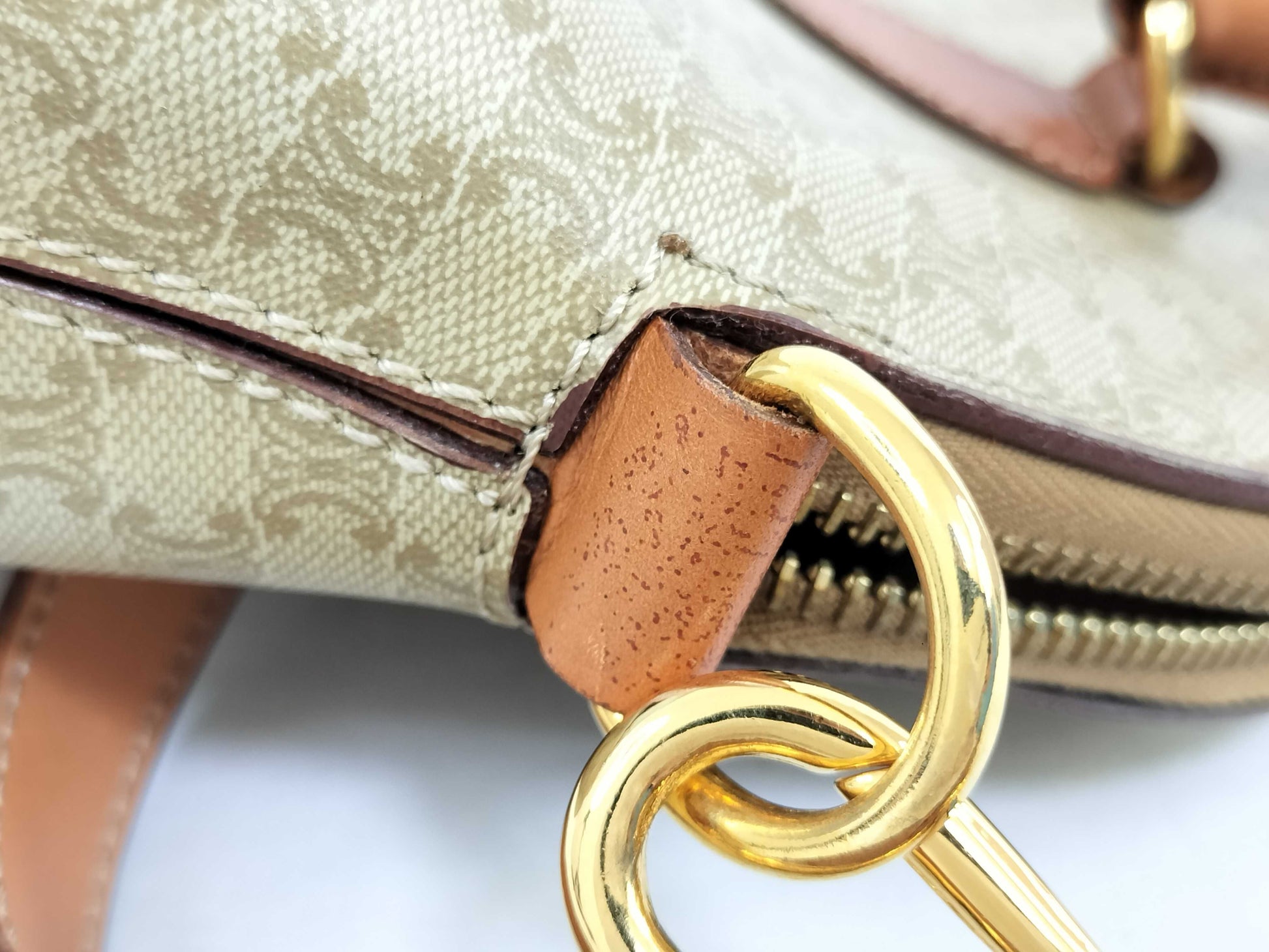 CELINE Handbag DM95 Sand Beige PVC Handbag