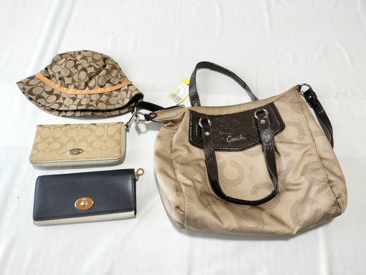 COACH Signature Hat *1 / Bag *1 / Wallet *2 / Coach Women's Accessories 4-Piece Set Tote Bag