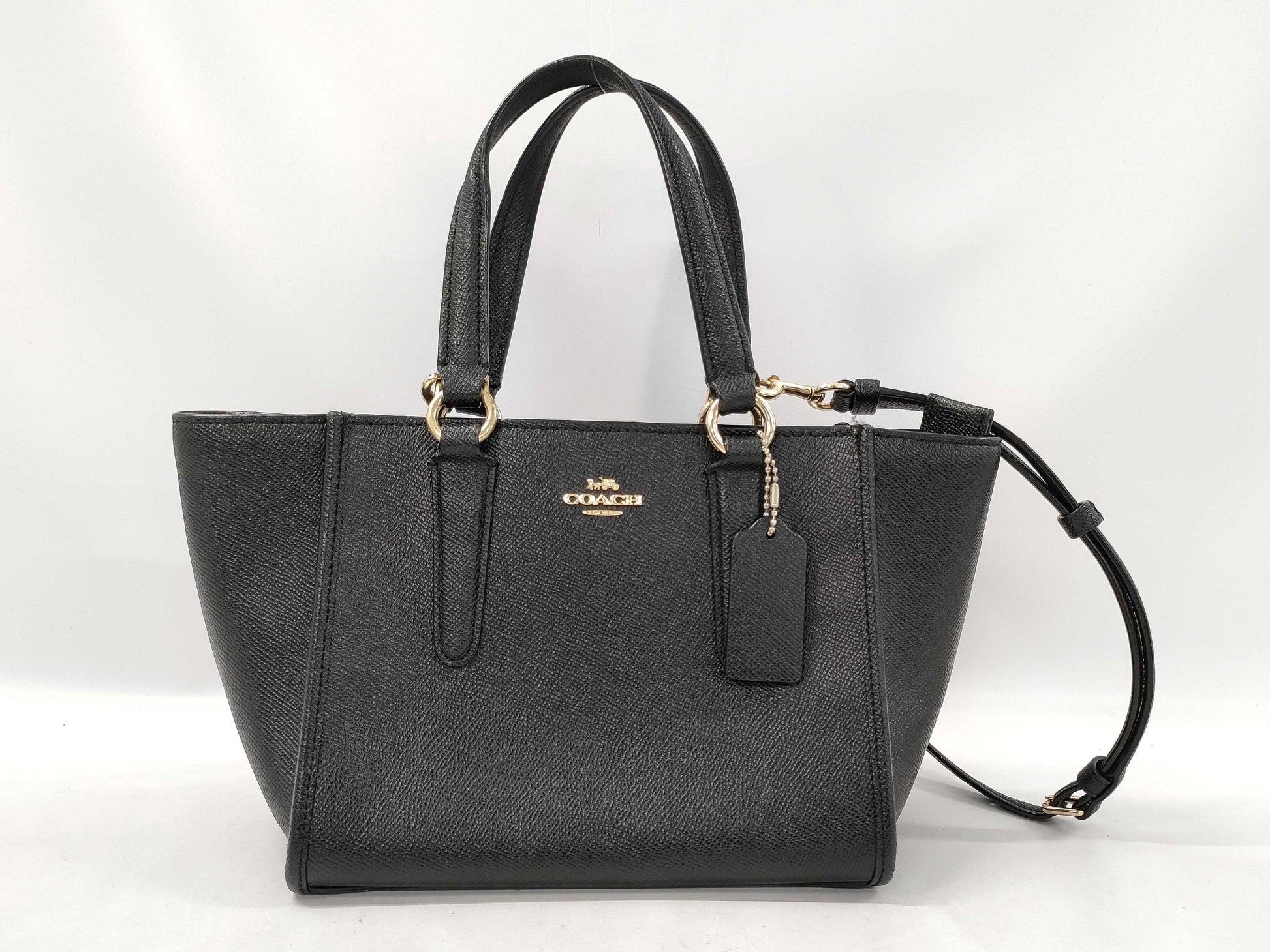 COACH Leather 2-Way Handbag with Stitch F11925