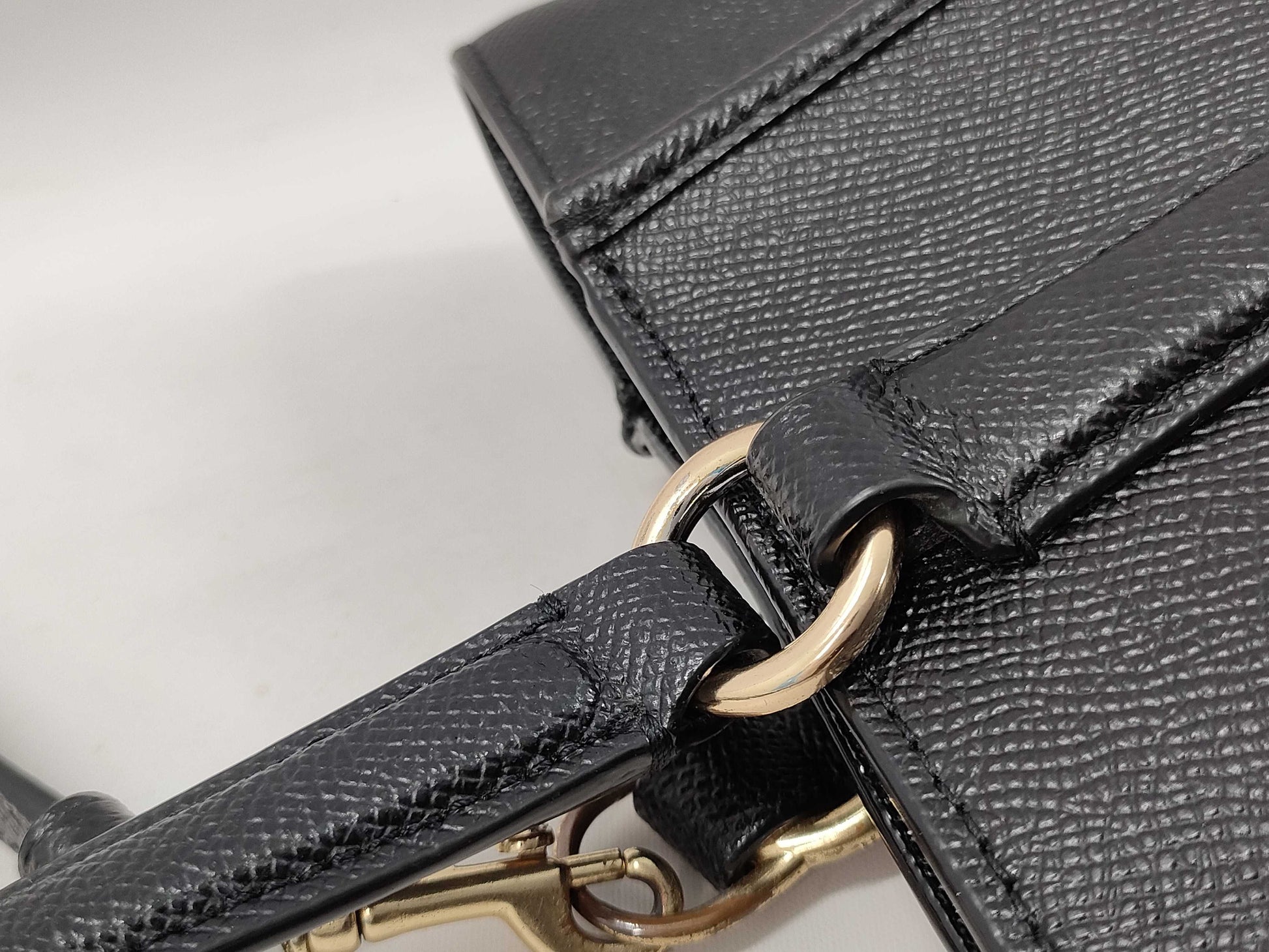 COACH Leather 2-Way Handbag with Stitch F11925