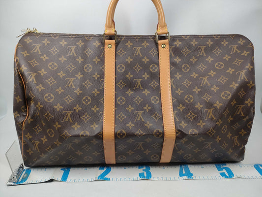 LOUIS VUITTON Monogram M41414 Keepall Bandouliere 55 Boston Bag with Lock