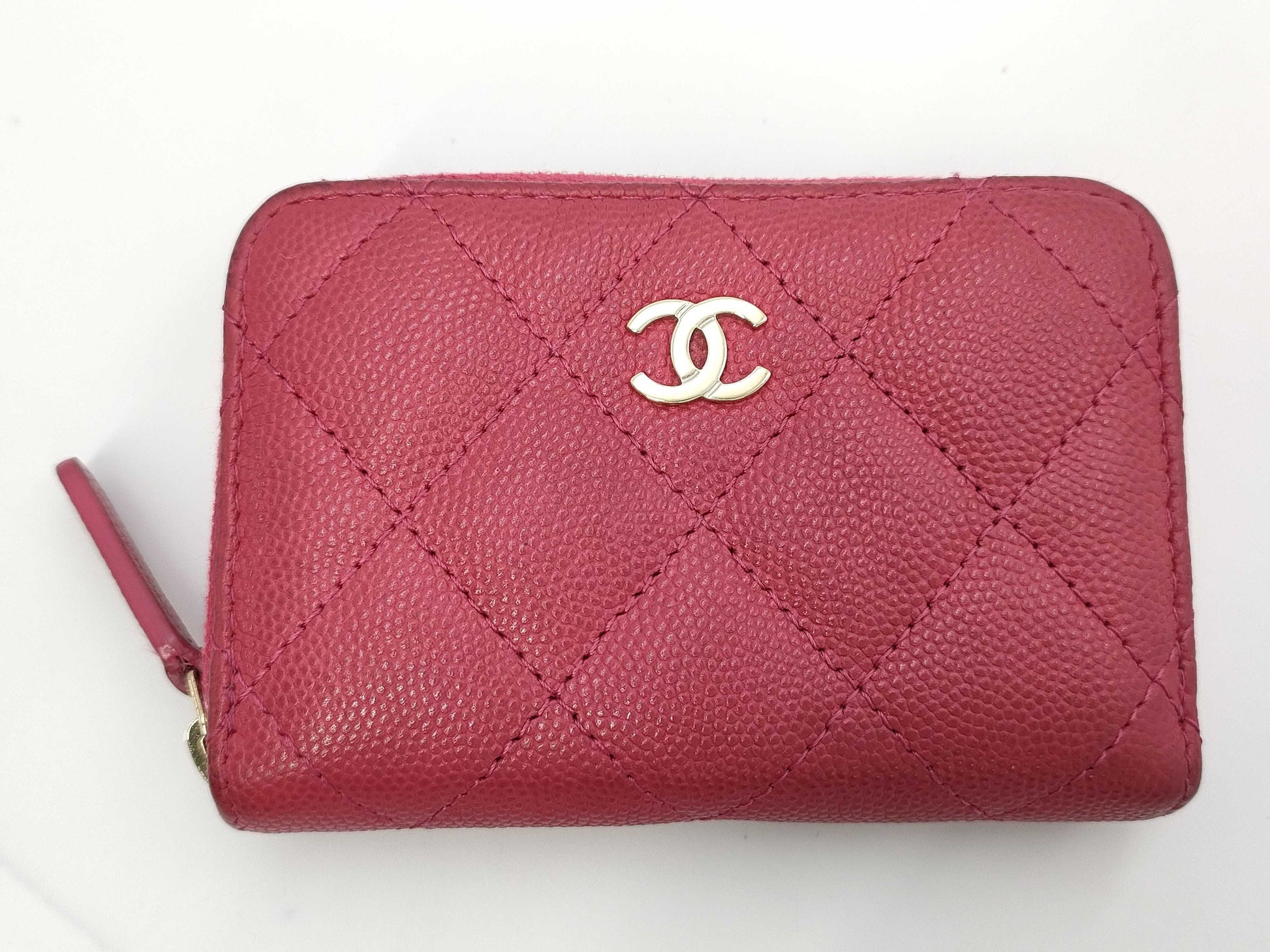 CHANEL Caviar Leather Classic Zip Coin Purse with G Hardware