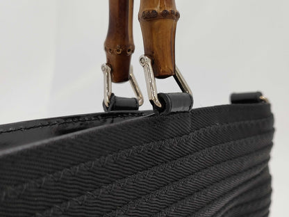 GUCCI Bamboo Nylon Handbag Handbag