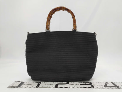 GUCCI Bamboo Nylon Handbag Handbag