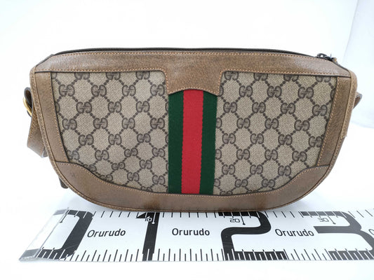 GUCCI GG Supreme Sherry Line Vintage Horizontal Shoulder Bag