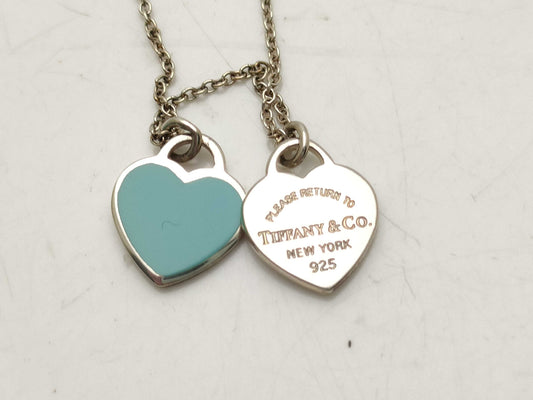 Tiffany & Co. Return to Tiffany Return to Blue/Double Heart Necklace Necklace