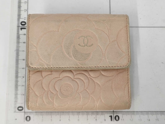 CHANEL Camellia Leather Bifold Wallet 13324695 with Box