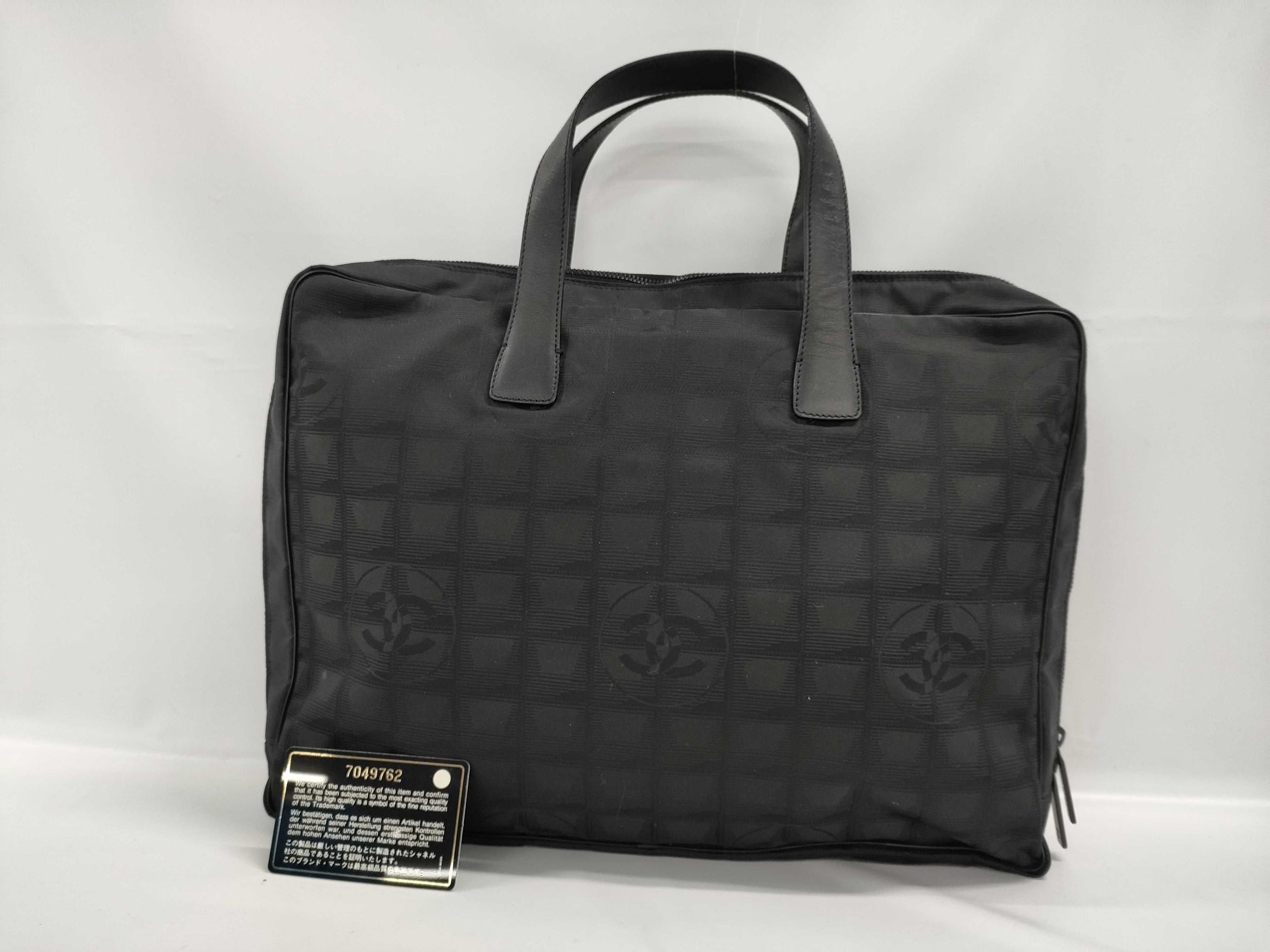 CHANEL New Travel Line Nylon x Leather Business Bag Black Tote Bag