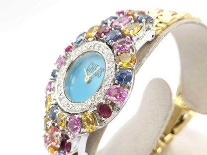 CHESS Hand-Wound Watch, Sapphire, Diamond, 18K Gold, 57.4g, Other Accessories 
